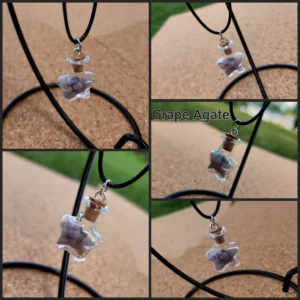 Grape Agate Glass Bottle Necklace