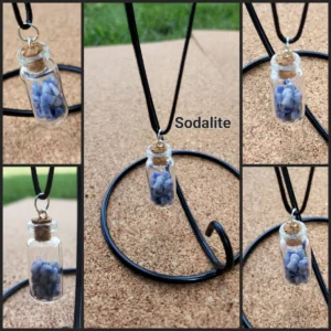 Sodalite Glass Bottle Necklace