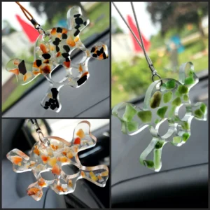 Nephrite Jade Skull and Cross Bones Hanging Car Charm