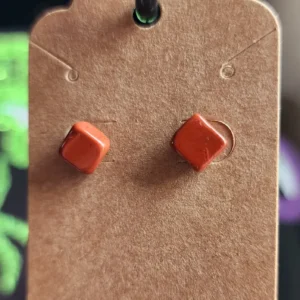 Square Red Jasper Earrings