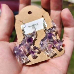 Amethyst Elephant Earrings