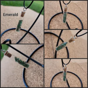 Emerald Glass Bottle Necklace