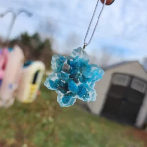 Blue Apatite Snowflake Ornament