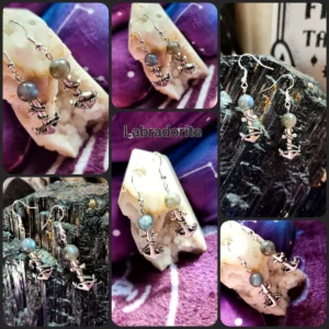 Labradorite Anchor Earrings