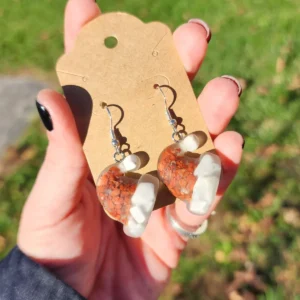 Red Jasper and Howlite Santa Hat Earrings