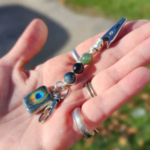 Moss Agate Mini Roach Clip Keychain