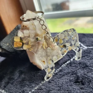 Rutile Quartz Bulldog Keychain