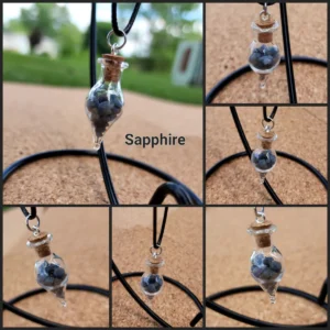 Sapphire Glass Bottle Necklace