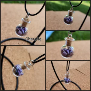 Charoite Glass Bottle Necklace