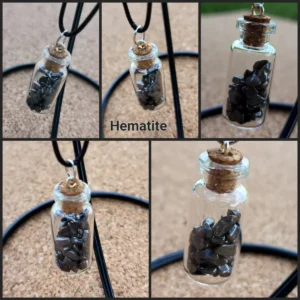 Hematite Glass Bottle Necklace