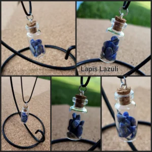 Lapis Lazuli Glass Bottle Necklace