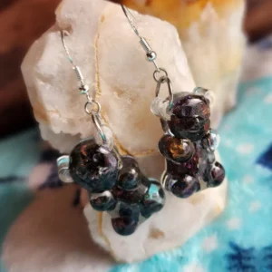 Chalcopyrite (Peacock Ore) Gummy Bear Earrings