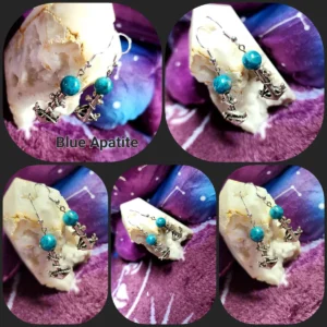 Blue Apatite Anchor Earrings