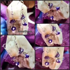 Amethyst Mushroom Earrings
