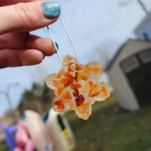 Carnelian Snowflake Christmas Ornament