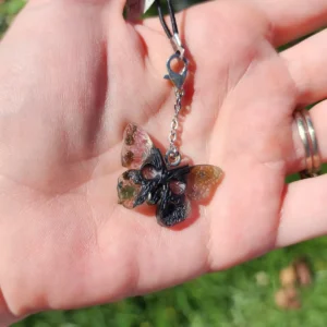 Mixed Tourmaline Butterfly Skull Phone Charm