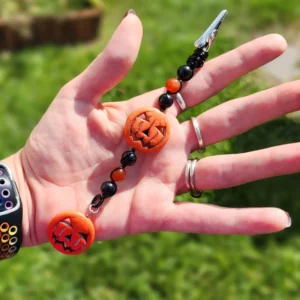 Black Tourmaline and Carnelian Pumpkin Roach Clips