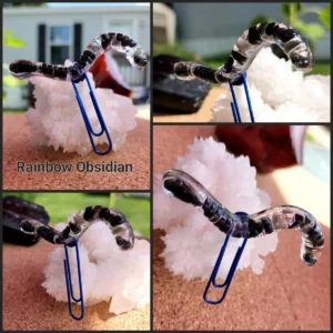 Rainbow Obsidian Bookworm Bookmark