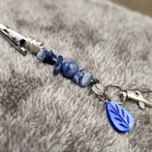 Sodalite Mini Roach Clip Keychain