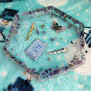 Amethyst Trinket Dish/Coaster with whimsical Trinkets