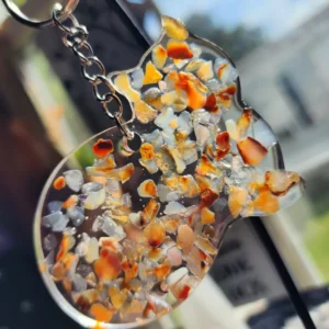 Carnelian Cat Keychain
