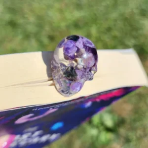 Charoite Skull Bookmark, Full Skull