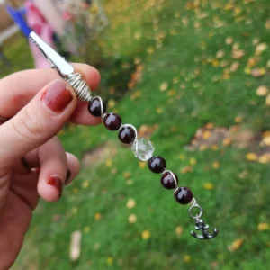 Garnet Roach Clips with Anchor Charm