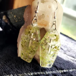 Peridot Coffin Earrings
