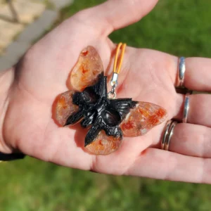Carnelian Butterfly Skull Hanging Car Charm