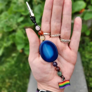 Rainbow Pride Crystal Roach Clips, Rose Quartz, Carnelian, Citrine, Amethyst, Red Jasper, Green Aventurine