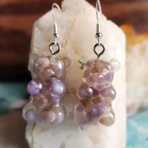 Grape Agate Gummy Bear Earrings