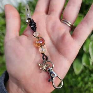 Citrine Mini Roach Clips with Dragonfly Charm and Keychain