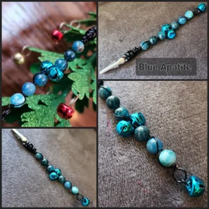 Blue Apatite Roach Clips with Bells