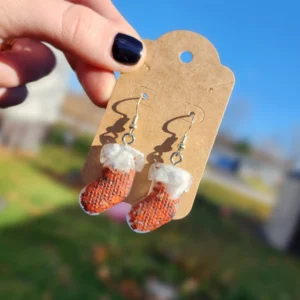 Red Jasper and Howlite Stocking Earrings