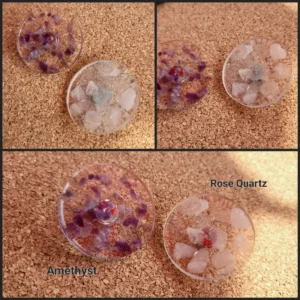 Rose Quartz Circle Pin