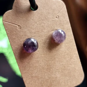 Round Amethyst Earrings