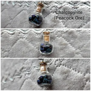 Chalcopyrite Glass Bottle Necklace