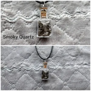 Smoky Quartz Glass Bottle Necklace