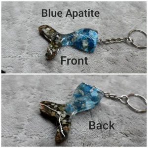 Blue Apatite Mermaid Tail Keychain