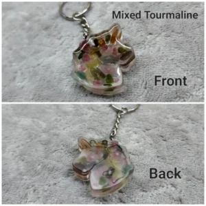 Mixed Tourmaline Unicorn Keychain