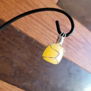Orange Calcite Wire Wrapped Necklace