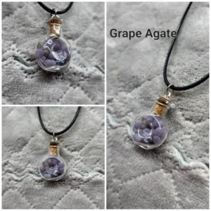 Grape Agate Glass Bottle Necklace