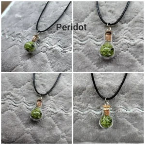 Peridot Glass Bottle Necklace