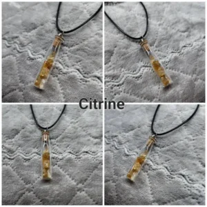 Citrine Glass Bottle Necklace