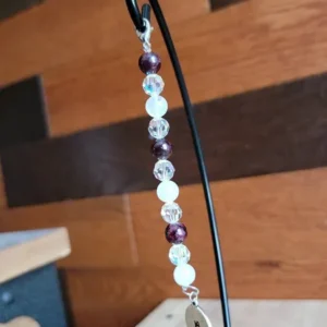 Crystal bead Keychain, Crystal sun catcher, Zodiak Keychain, Capricorn keychain, Garnet Keychain -