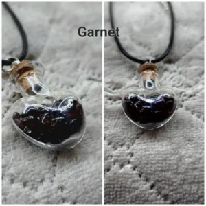 Garnet Glass Bottle Necklace