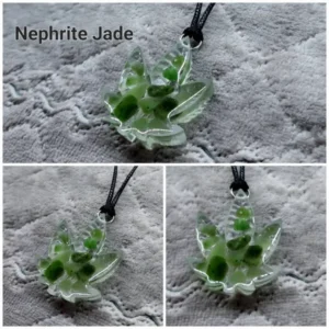 Nephrite Jade Pot leaf Necklace