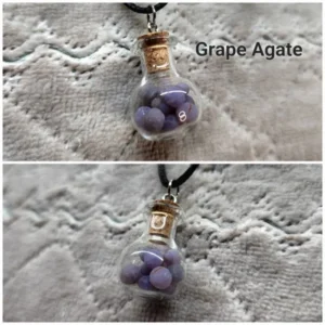 Grape Agate Glass Bottle Necklace