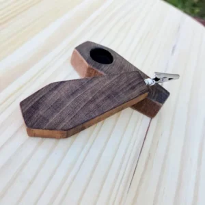 Ipe wood Coffin Shape Roach clip and Bowl set, Alligator clip coffin, Hand bored coffin novelty