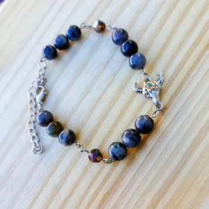 Labradorite Bull Skull Bracelet
